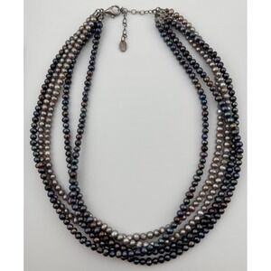 Silpada Sterling Silver 5 Strand Multicolor Gray Purple Pearl Necklace N1721